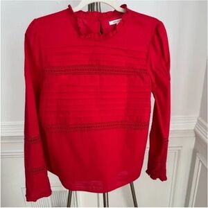 NWOT Avec Les Filles Vibrant Red Blouse